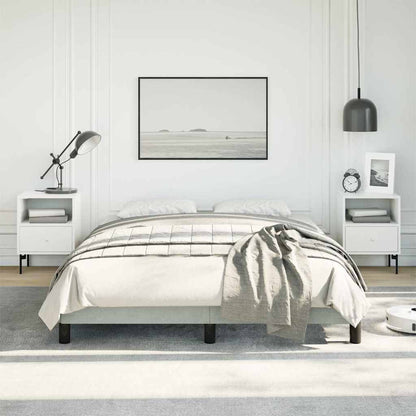 Bettgestell ohne Matratze Hellgrau 137x190 cm Vollvelours