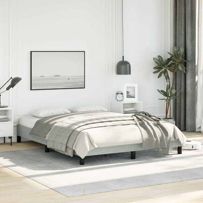 Bettgestell ohne Matratze Hellgrau 137x190 cm Vollvelours