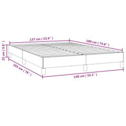 Bettgestell ohne Matratze Hellgrau 137x190 cm Vollvelours