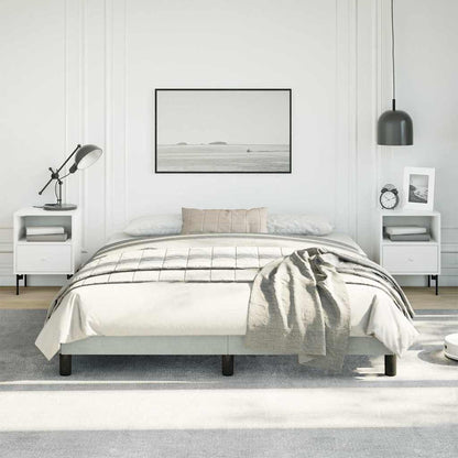 Bettgestell ohne Matratze Hellgrau 152x203 cm Queen-Size Samt