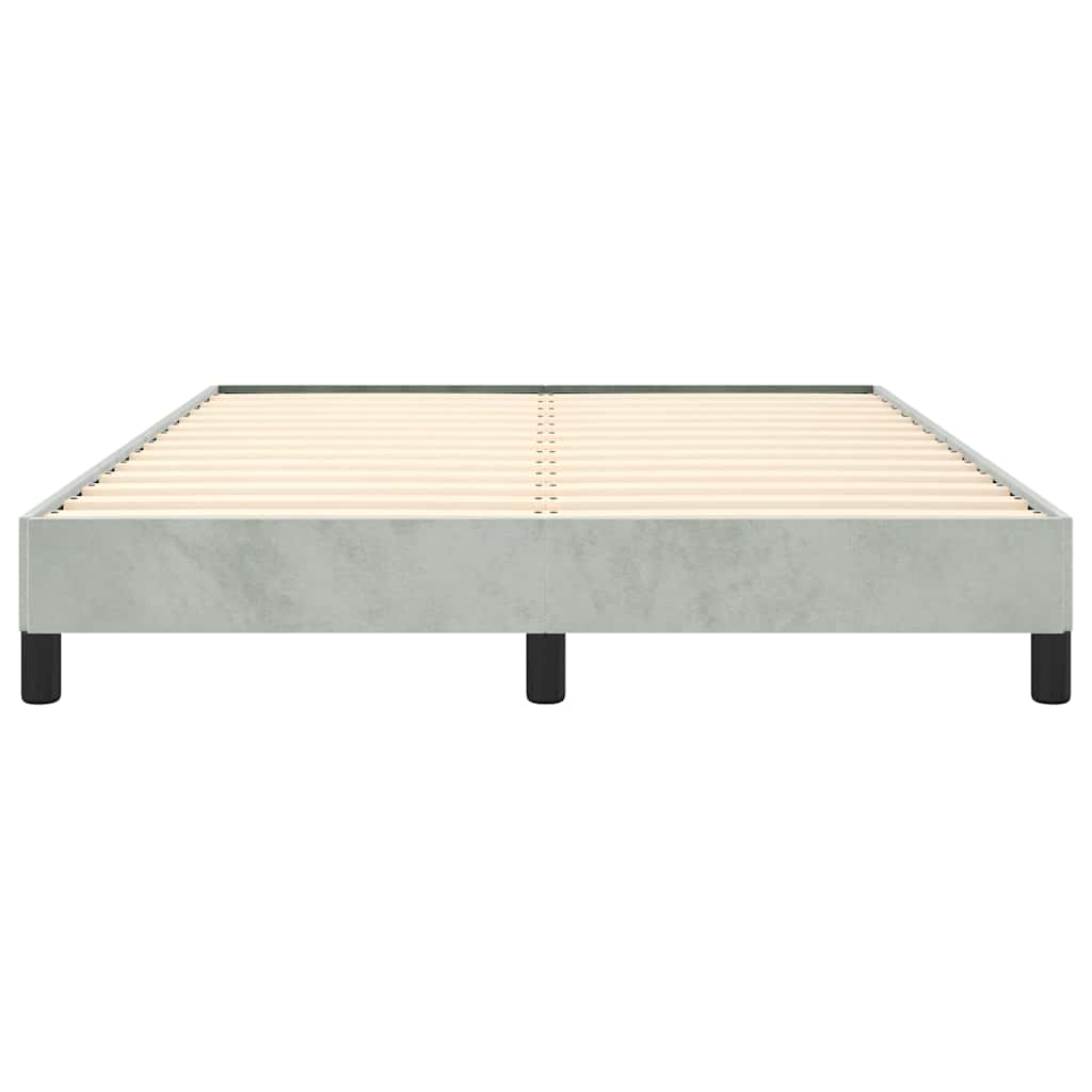 Bettgestell ohne Matratze Hellgrau 152x203 cm Queen-Size Samt