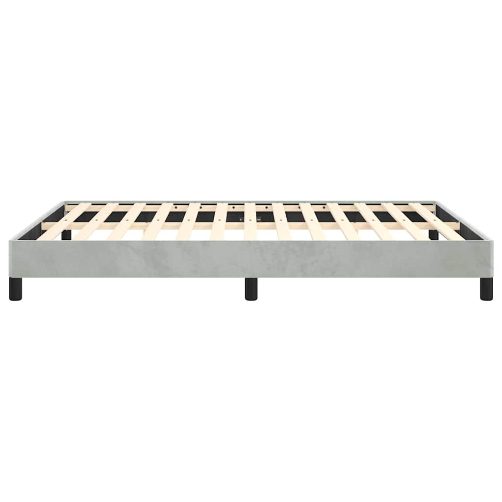 Bettgestell ohne Matratze Hellgrau 152x203 cm Queen-Size Samt