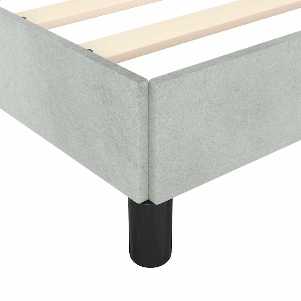 Bettgestell ohne Matratze Hellgrau 152x203 cm Queen-Size Samt