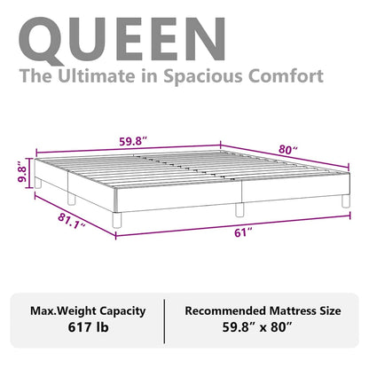 Bettgestell ohne Matratze Hellgrau 152x203 cm Queen-Size Samt