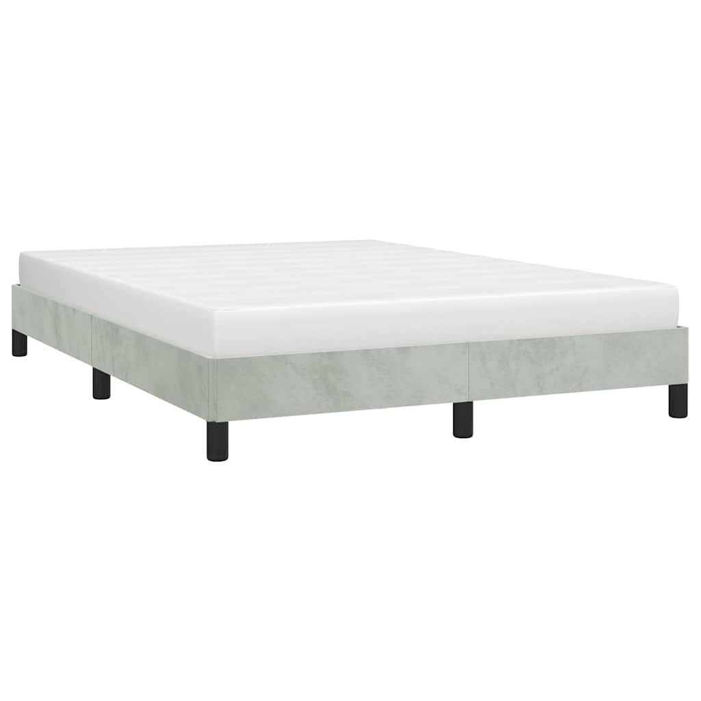 Bettgestell ohne Matratze Hellgrau 152x203 cm Queen-Size Samt