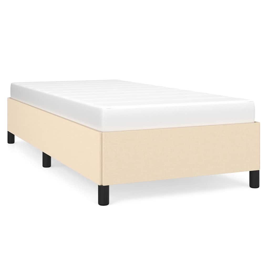 Bettgestell ohne Matratze Creme 80x200 cm Stoff