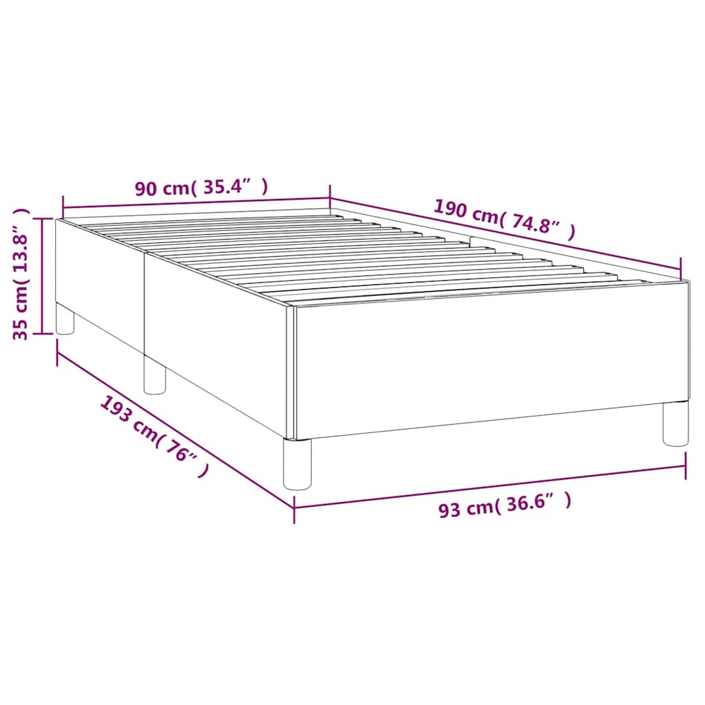 Bettgestell ohne Matratze Taupe 90x190 cm Stoff