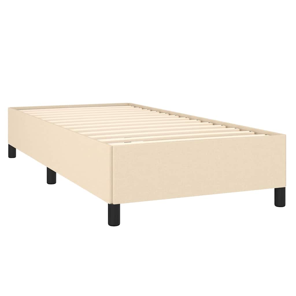 Bettgestell ohne Matratze Creme 90x190 cm Stoff