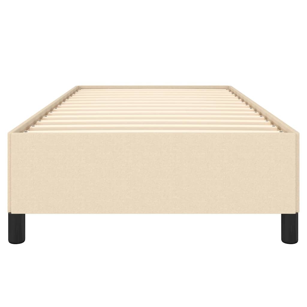 Bettgestell ohne Matratze Creme 90x190 cm Stoff