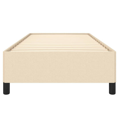 Bettgestell ohne Matratze Creme 90x190 cm Stoff