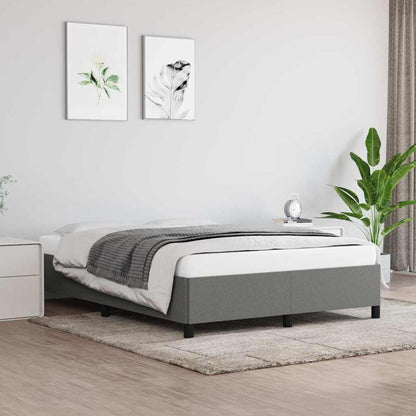 Bettgestell ohne Matratze Dunkelgrau 140x190 cm Stoff