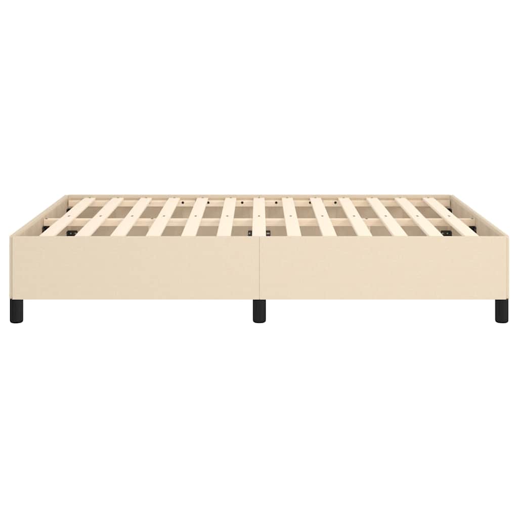 Bettgestell ohne Matratze Creme 140x190 cm Stoff