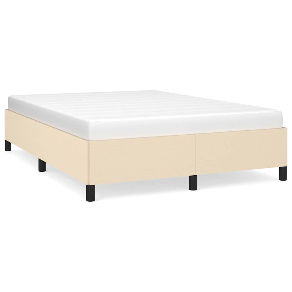 Bettgestell ohne Matratze Creme 140x200 cm Stoff
