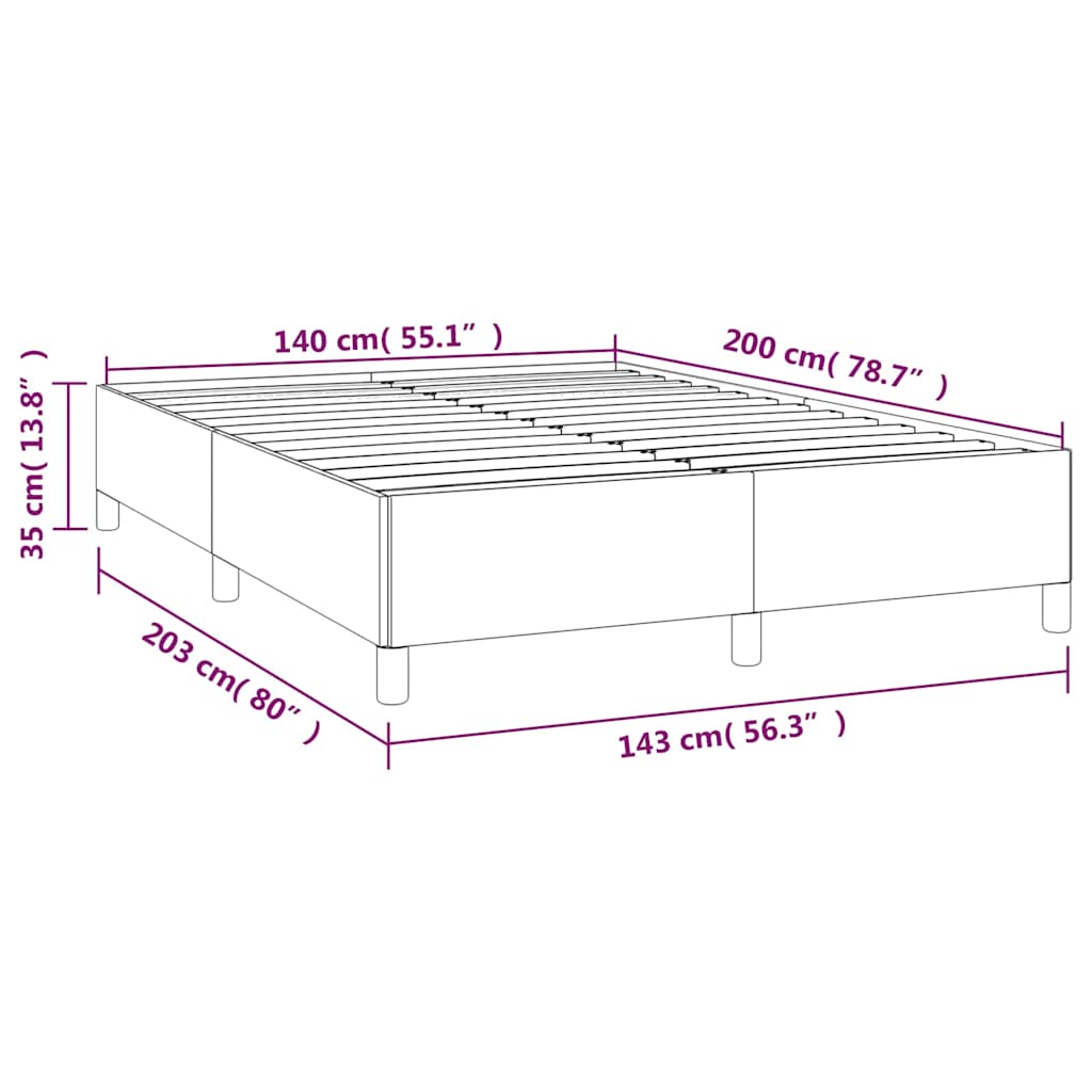 Bettgestell ohne Matratze Creme 140x200 cm Stoff