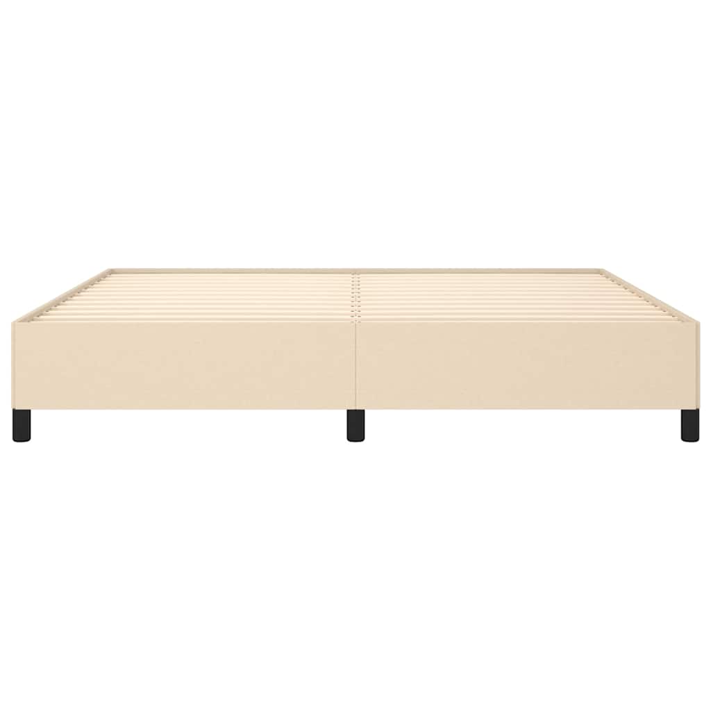 Bettgestell ohne Matratze Creme 200x200 cm Stoff