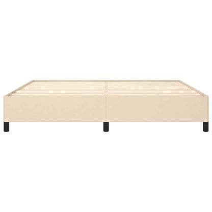 Bettgestell ohne Matratze Creme 200x200 cm Stoff
