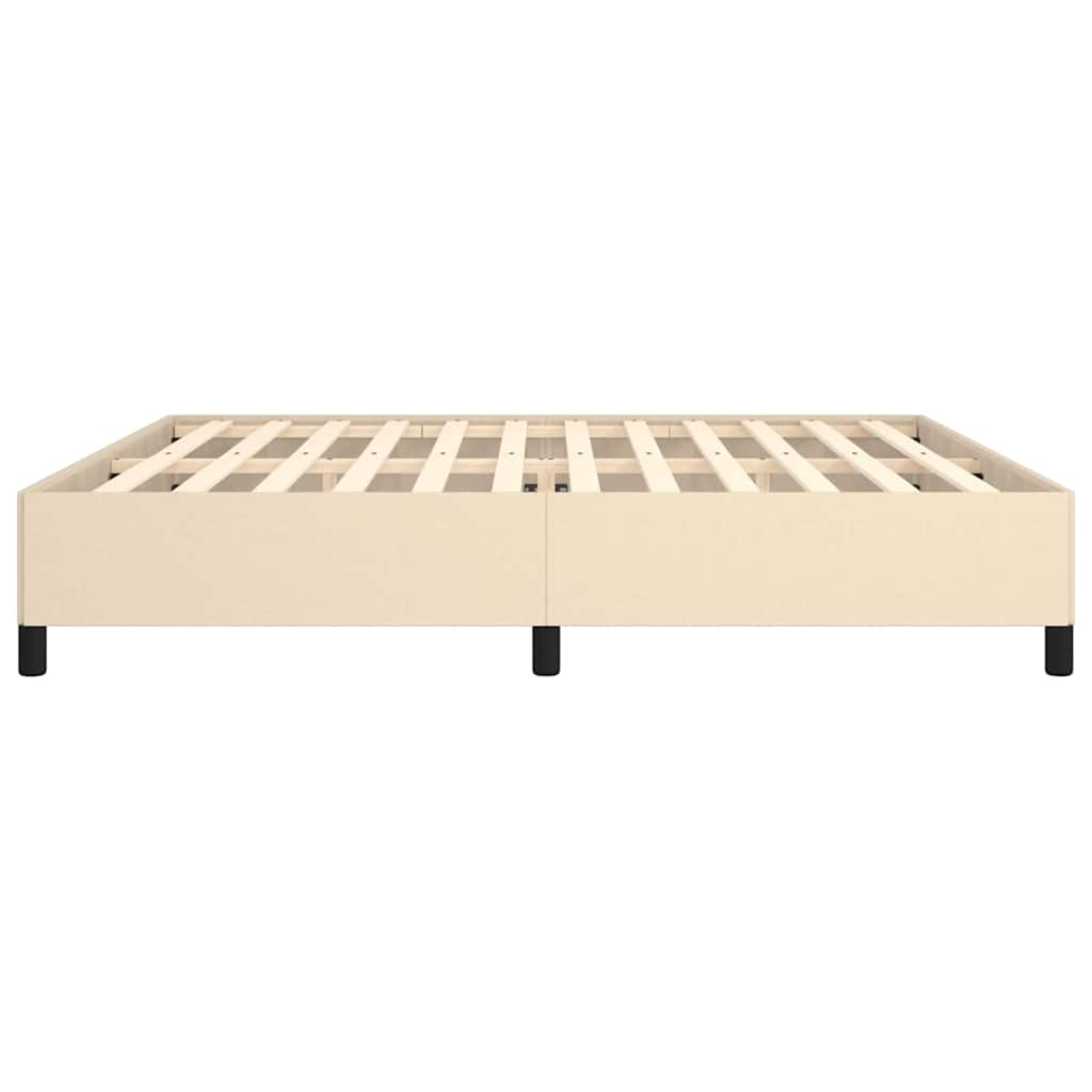 Bettgestell ohne Matratze Creme 200x200 cm Stoff