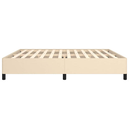 Bettgestell ohne Matratze Creme 200x200 cm Stoff
