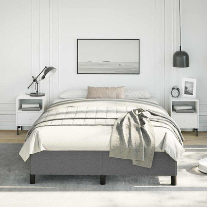 Bettgestell ohne Matratze Dunkelgrau 137x190 cm Stoff