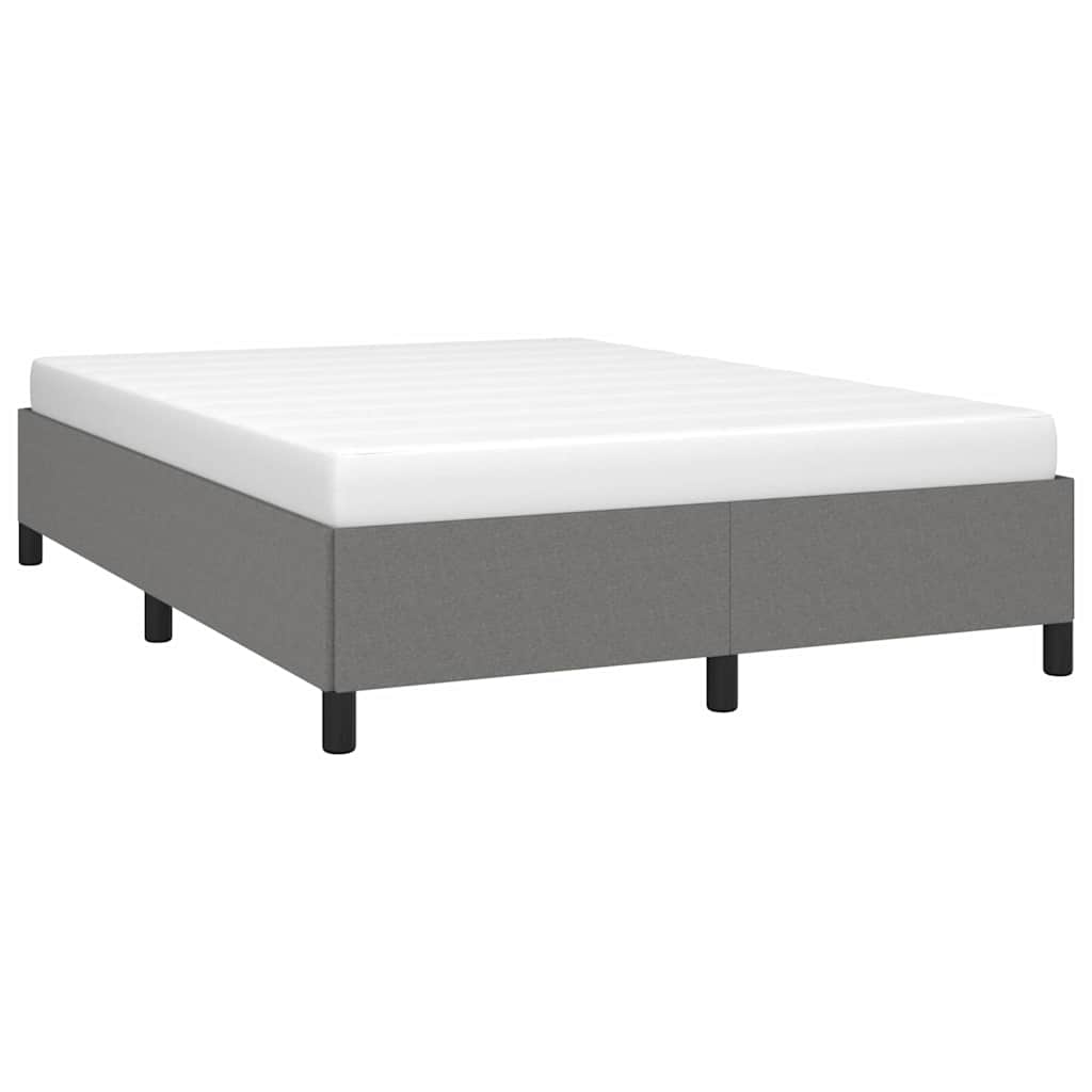 Bettgestell ohne Matratze Dunkelgrau 137x190 cm Stoff
