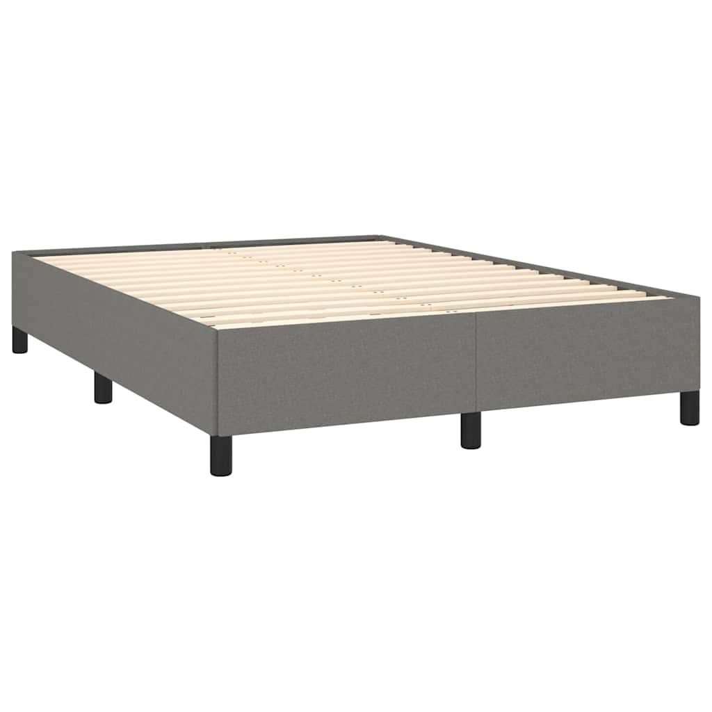 Bettgestell ohne Matratze Dunkelgrau 137x190 cm Stoff