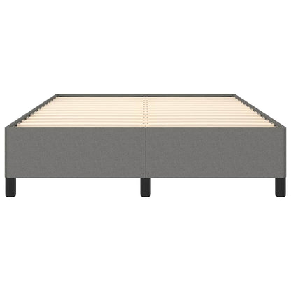 Bettgestell ohne Matratze Dunkelgrau 137x190 cm Stoff