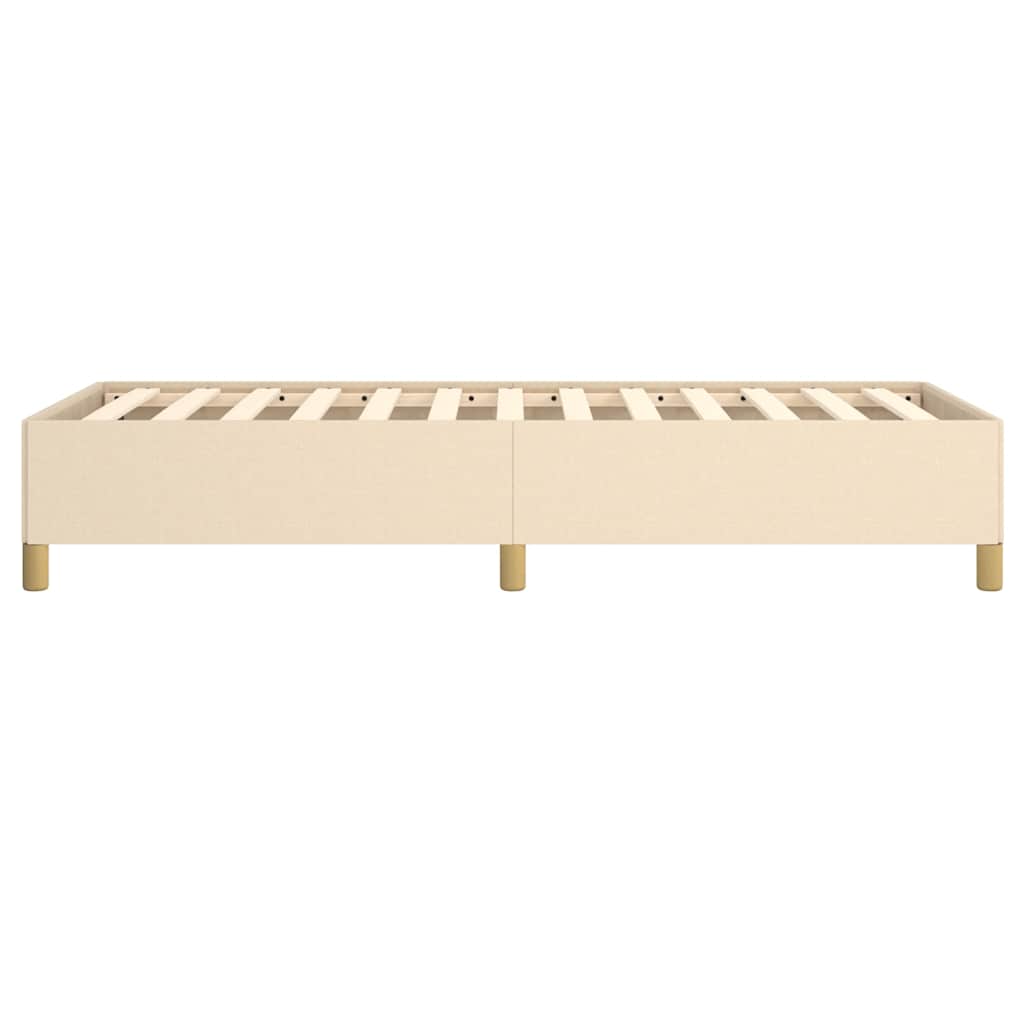 Bettgestell ohne Matratze Creme 100x200 cm Stoff
