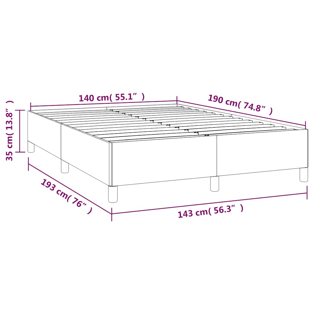 Bettgestell ohne Matratze Taupe 140x190 cm Stoff