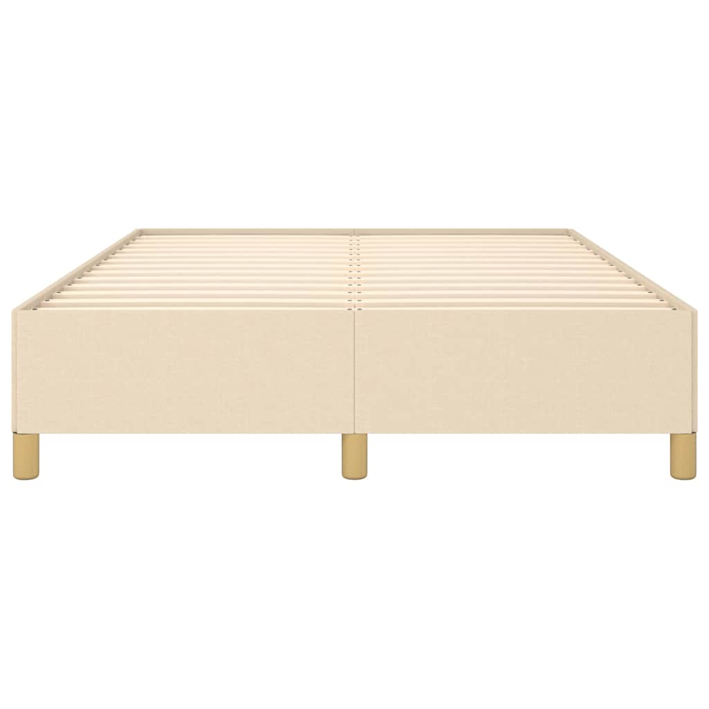 Bettgestell ohne Matratze Creme 140x200 cm Stoff