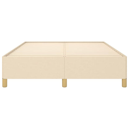 Bettgestell ohne Matratze Creme 140x200 cm Stoff