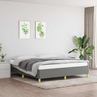 Bettgestell ohne Matratze Dunkelgrau 180x200 cm Stoff