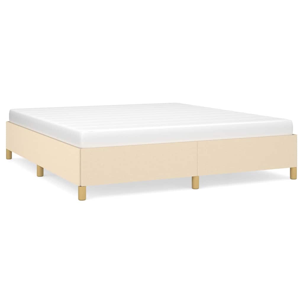Bettgestell ohne Matratze Creme 180x200 cm Stoff