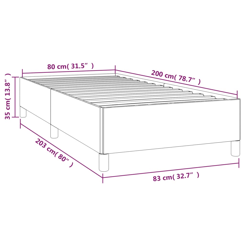 Bettgestell Creme 80x200 cm Kunstleder