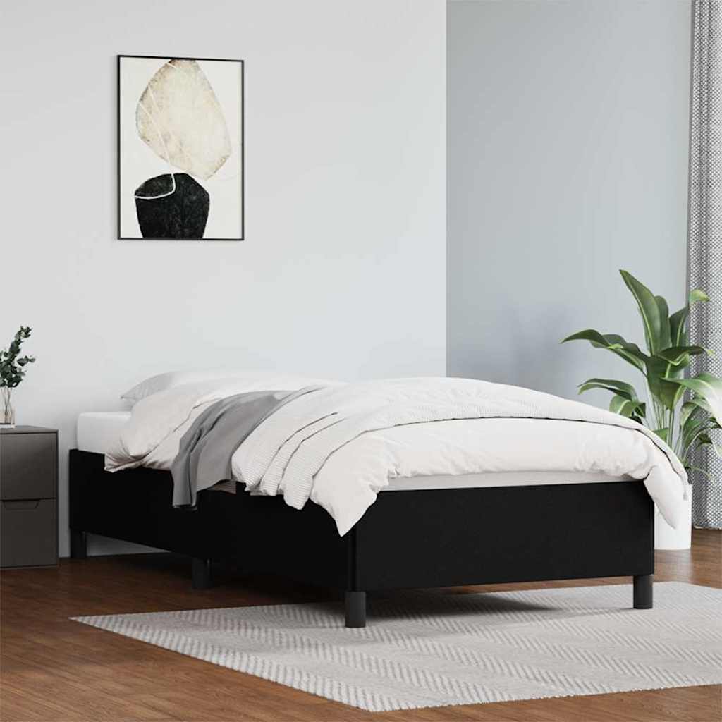 Bettgestell Schwarz 90x190 cm Kunstleder