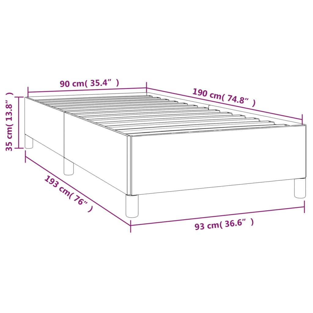 Bettgestell Creme 90x190 cm Kunstleder