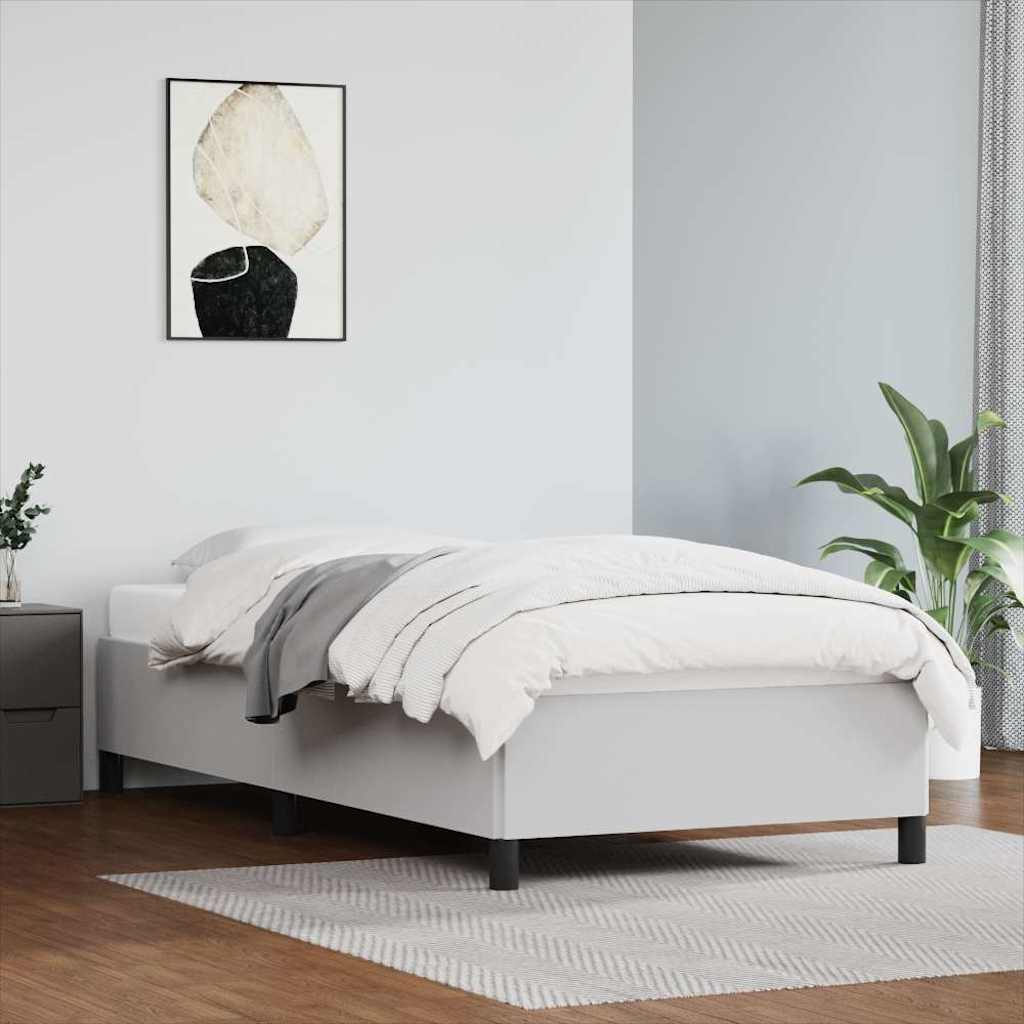 Bettgestell ohne Matratze Weiß 100x200 cm Kunstleder