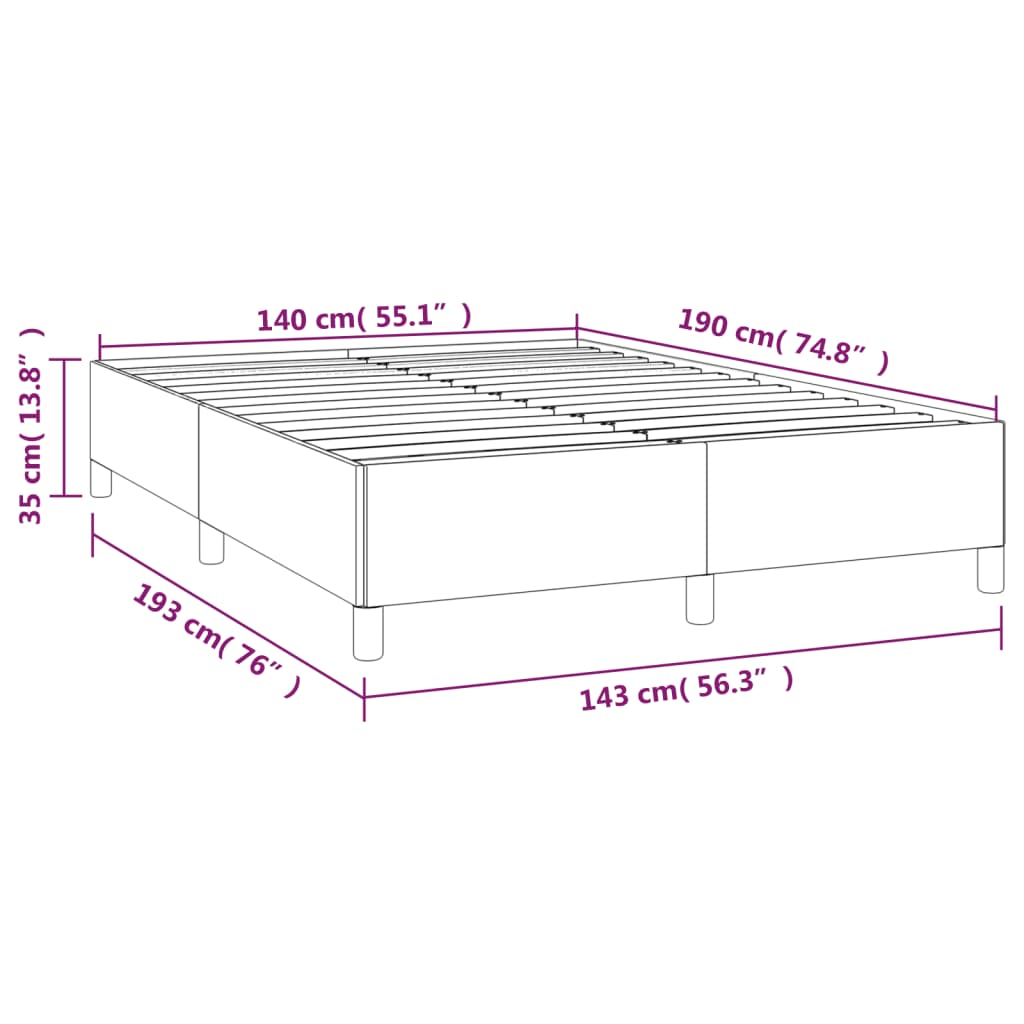 Bettgestell Creme 140x190 cm Kunstleder