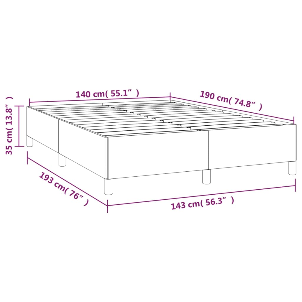 Bettgestell Braun 140x190 cm Kunstleder