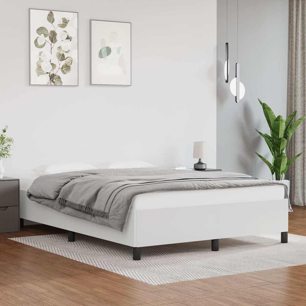 Bettgestell Weiß 140x200 cm Kunstleder