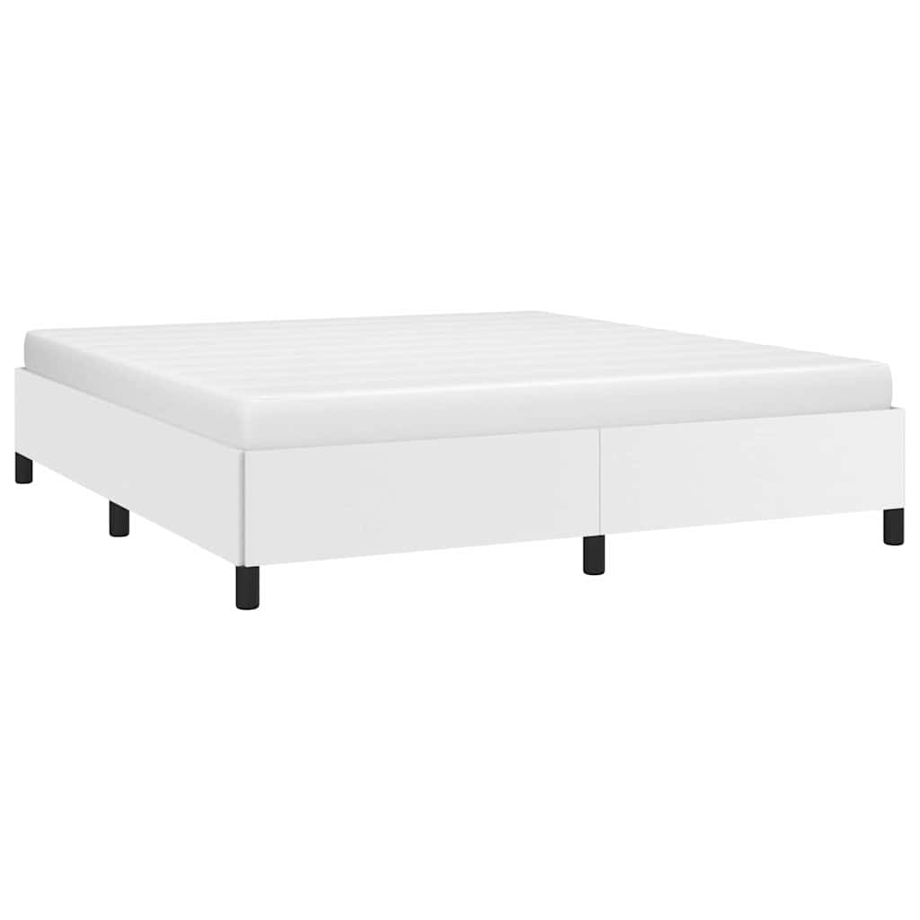 Bettgestell ohne Matratze Weiß 160x200 cm Kunstleder