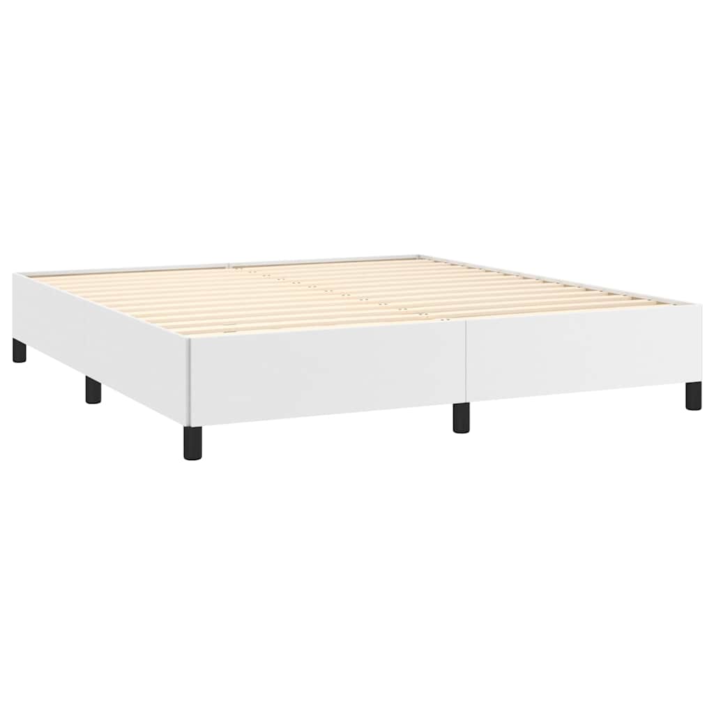 Bettgestell ohne Matratze Weiß 160x200 cm Kunstleder