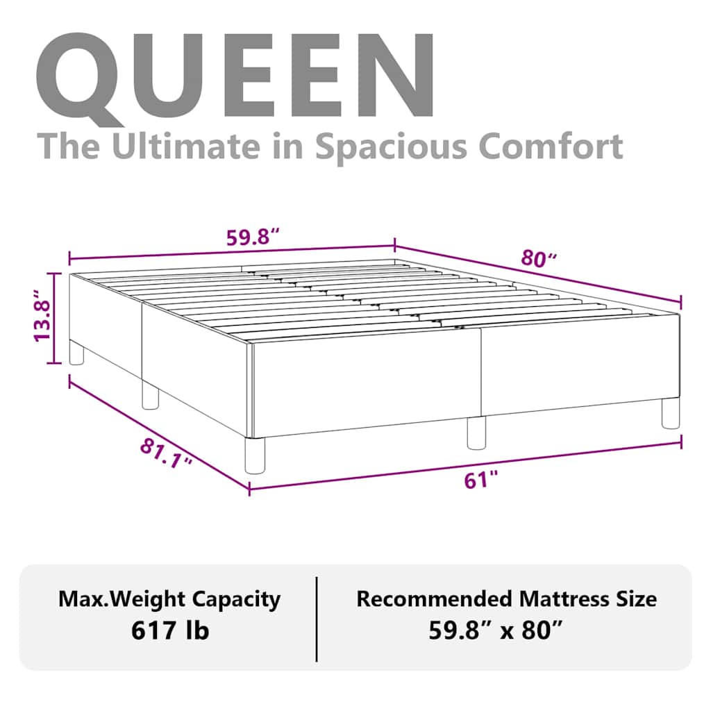 Bettgestell ohne Matratze Schwarz 152x203 cm Queen Kunstleder