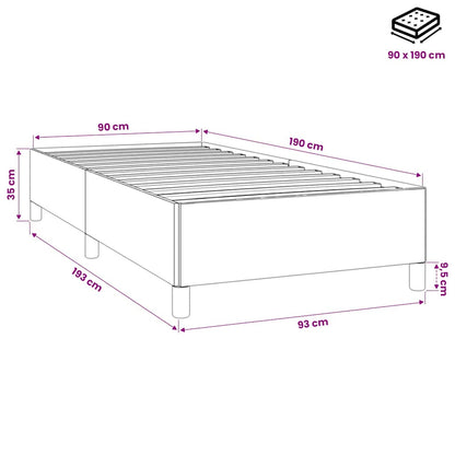 Bettgestell ohne Matratze Dunkelgrau 90x190 cm Samt