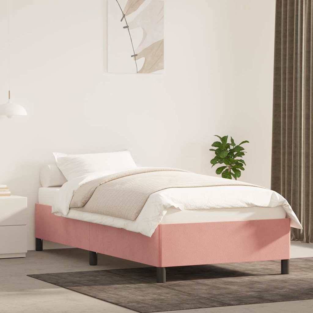 Bettgestell ohne Matratze Rosa 90x190 cm Samt