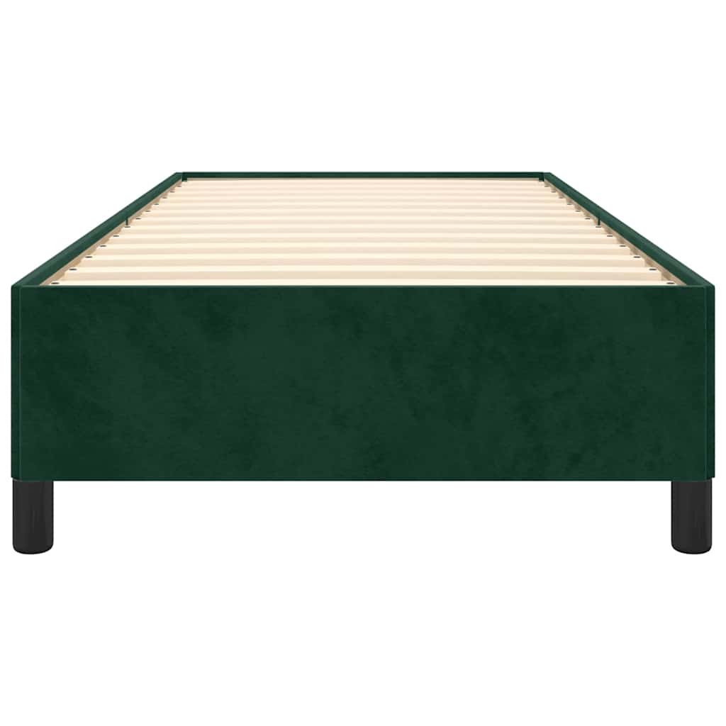 Bettgestell ohne Matratze Dunkelgrün 90x200 cm Samt
