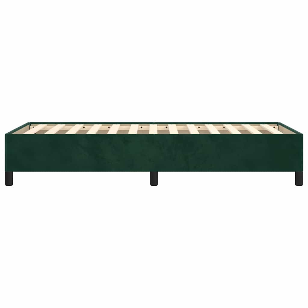 Bettgestell ohne Matratze Dunkelgrün 90x200 cm Samt