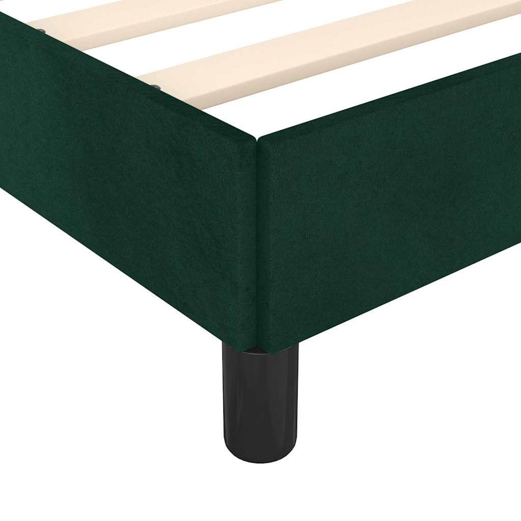 Bettgestell ohne Matratze Dunkelgrün 100x200 cm Samt