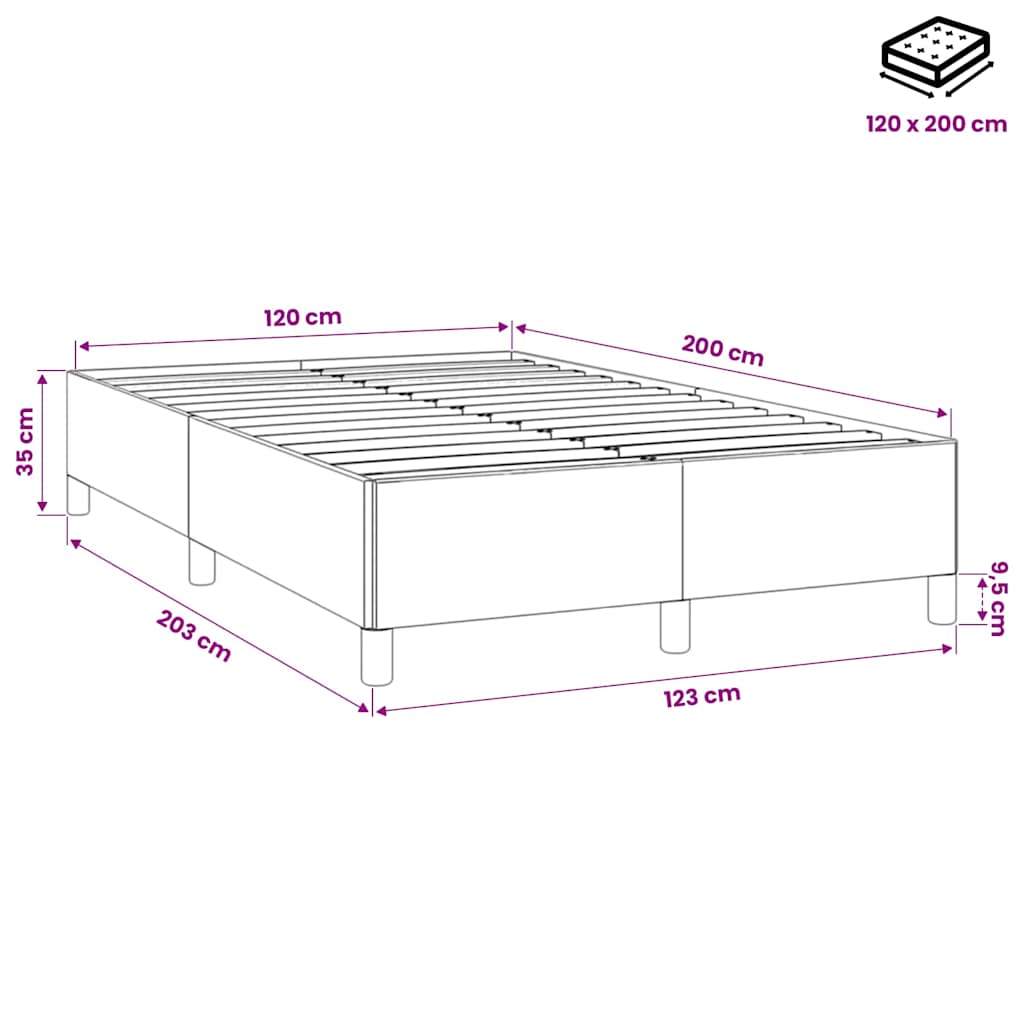 Bettgestell ohne Matratze Dunkelgrau 120x200 cm Samt