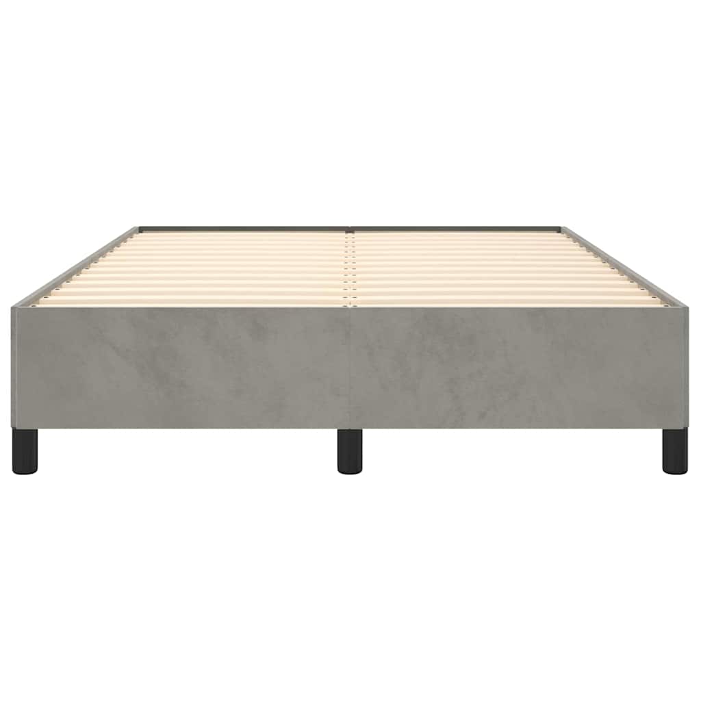 Bettgestell ohne Matratze Hellgrau 140x190 cm Samt