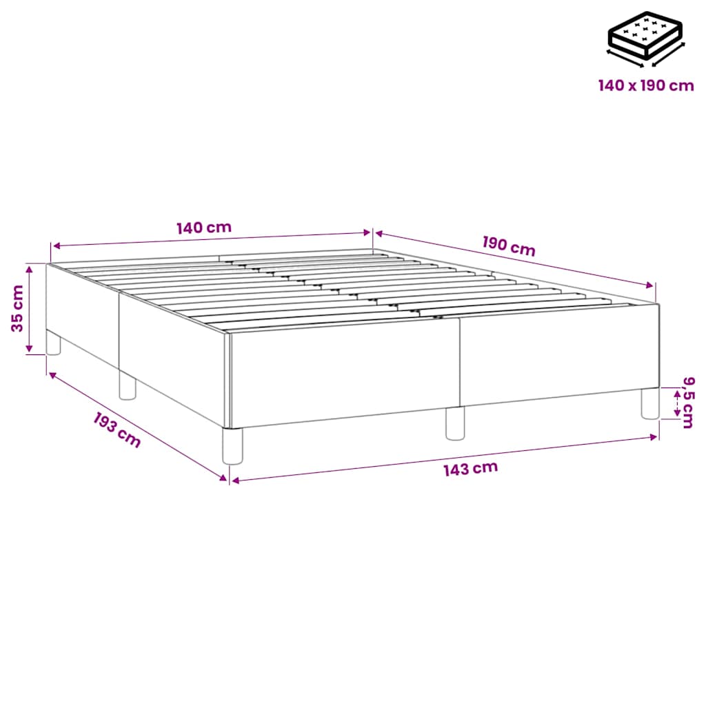 Bettgestell ohne Matratze Hellgrau 140x190 cm Samt